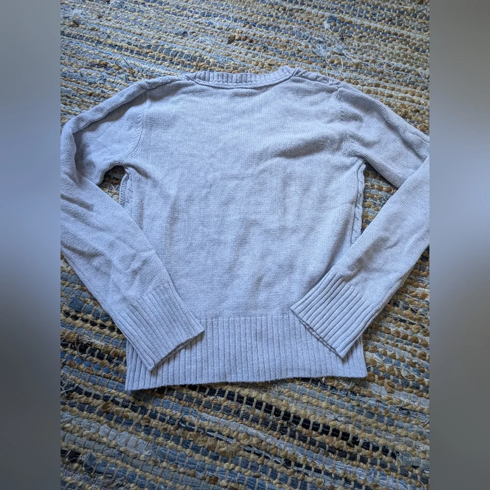 Old Navy Light Blue Cable Knit Sweater XL Embroidered Deer Fall 2009 2010s Fashi